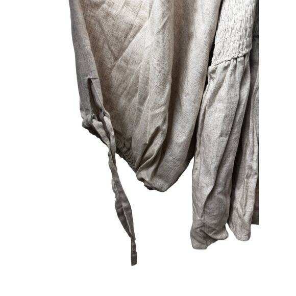 Grace + Karma Large Beige Square Neck Puff Sleeve Babydoll Top NWT - Picture 5 of 5